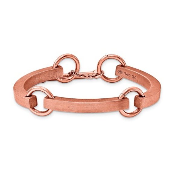 Sterling silver with rose plated Link Bracelet